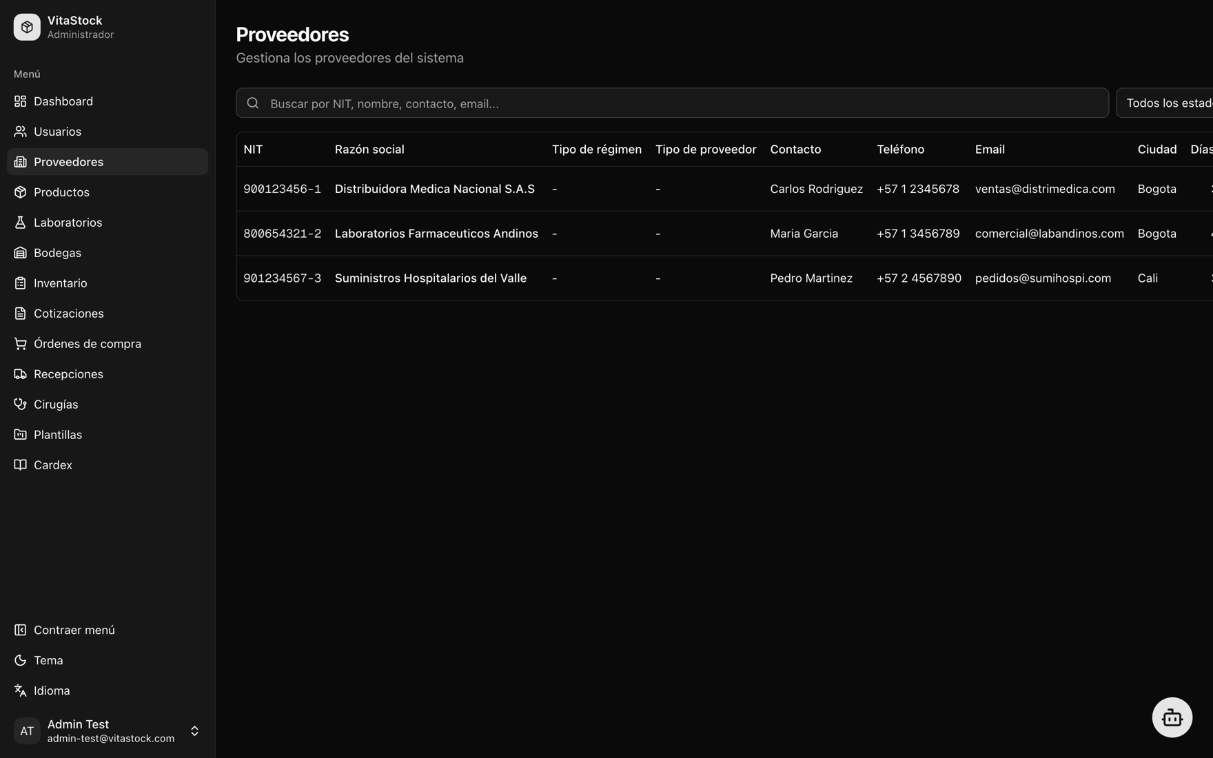 Proveedores